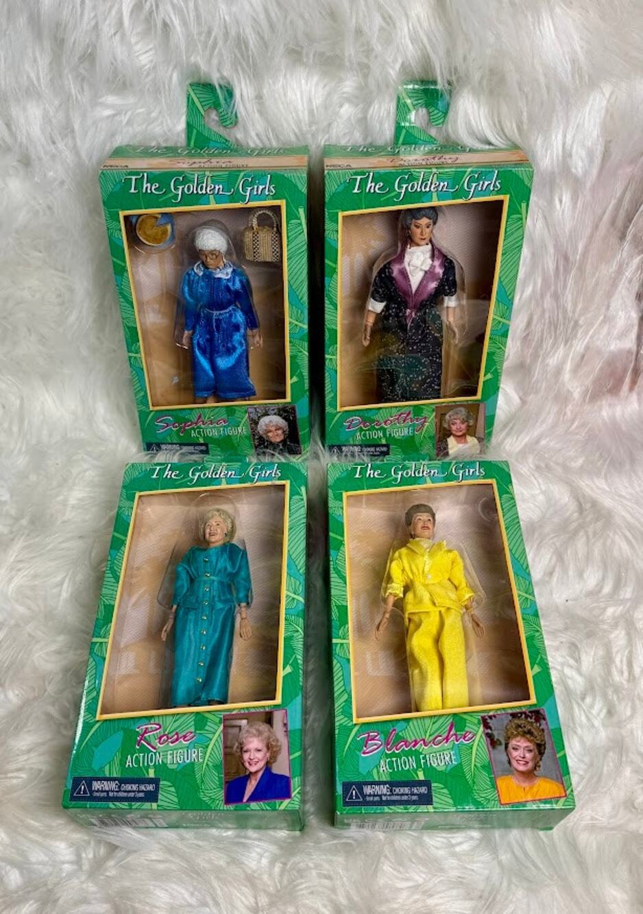2019 NECA Golden Girls Action Figures in Boxes - Rose, Blanche, Sophia, Dorothy